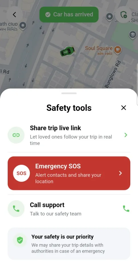 Ride safe with the SOS button in the AXX app